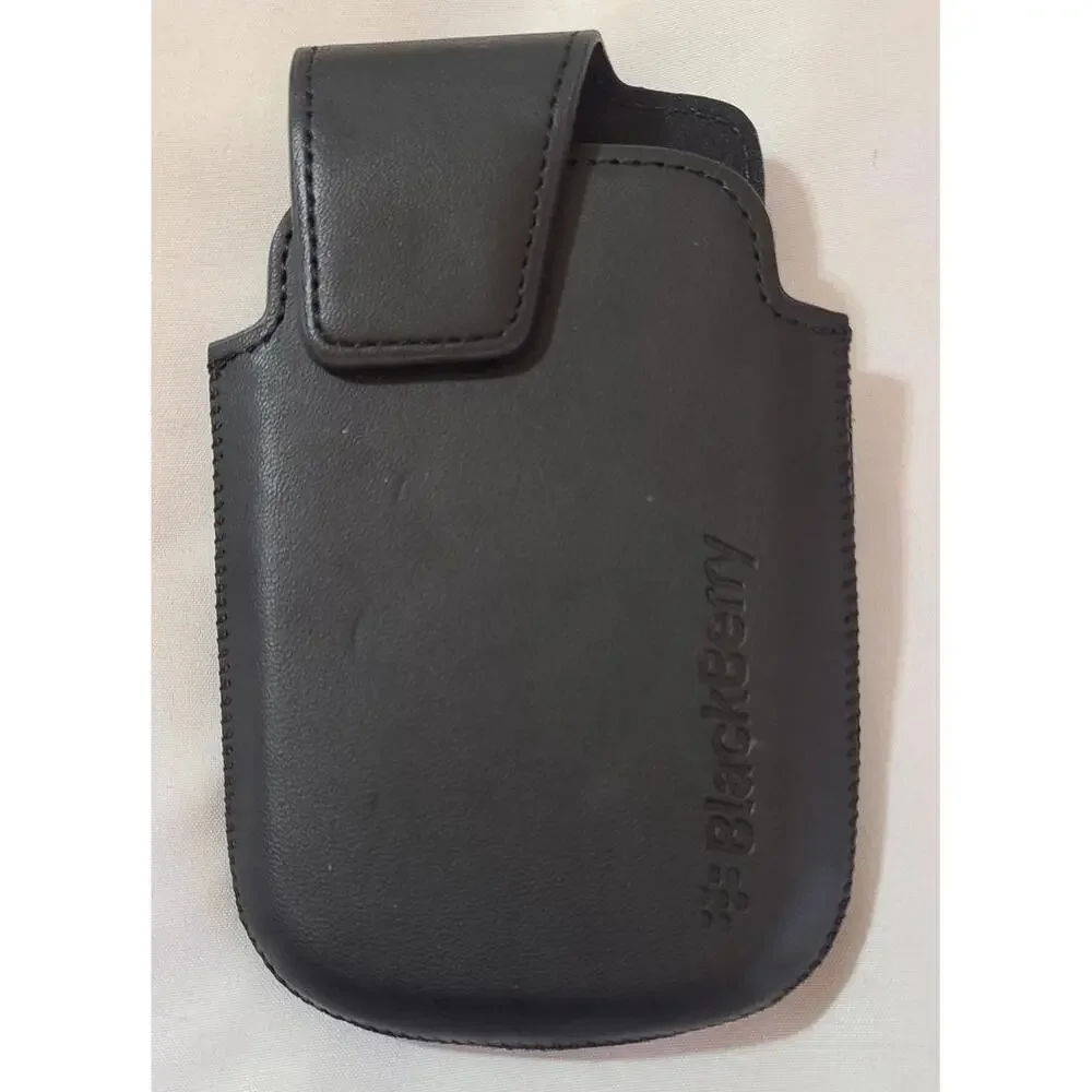 Blackberry Cell Phone Leather Holder Bold 9900 Holster Black Magnetic Clasp Gift